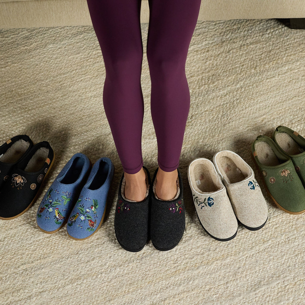 Frauen bestickt gekocht Wolle Clog