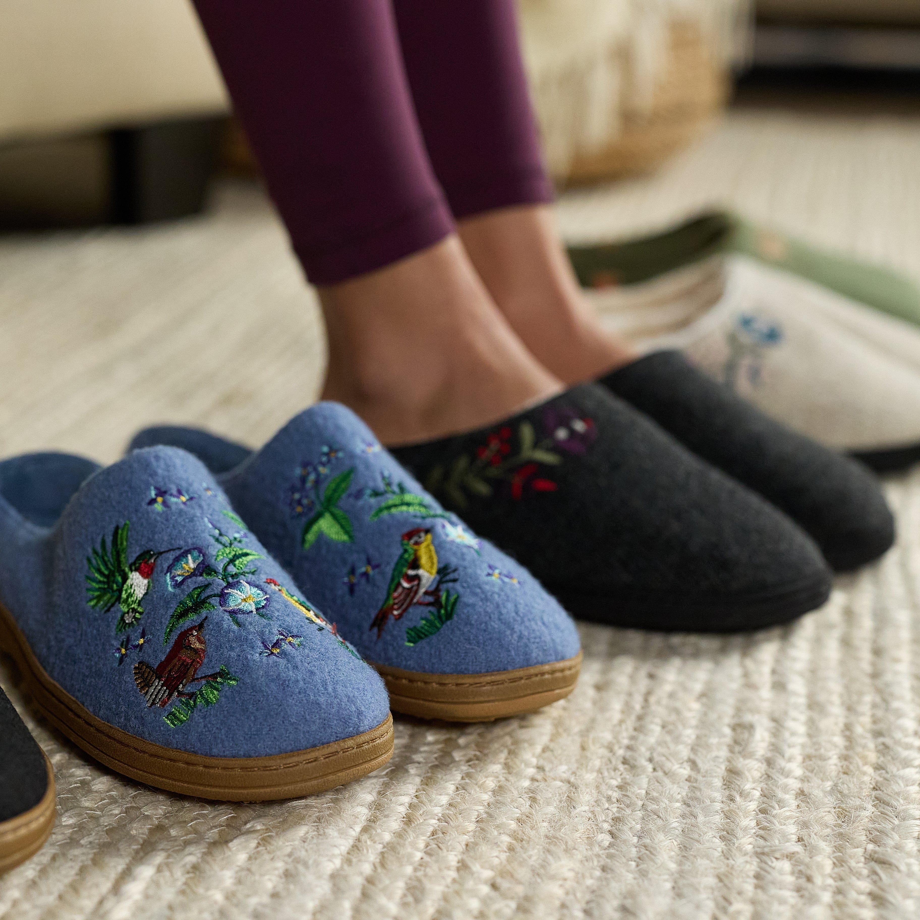 Frauen bestickt gekocht Wolle Clog