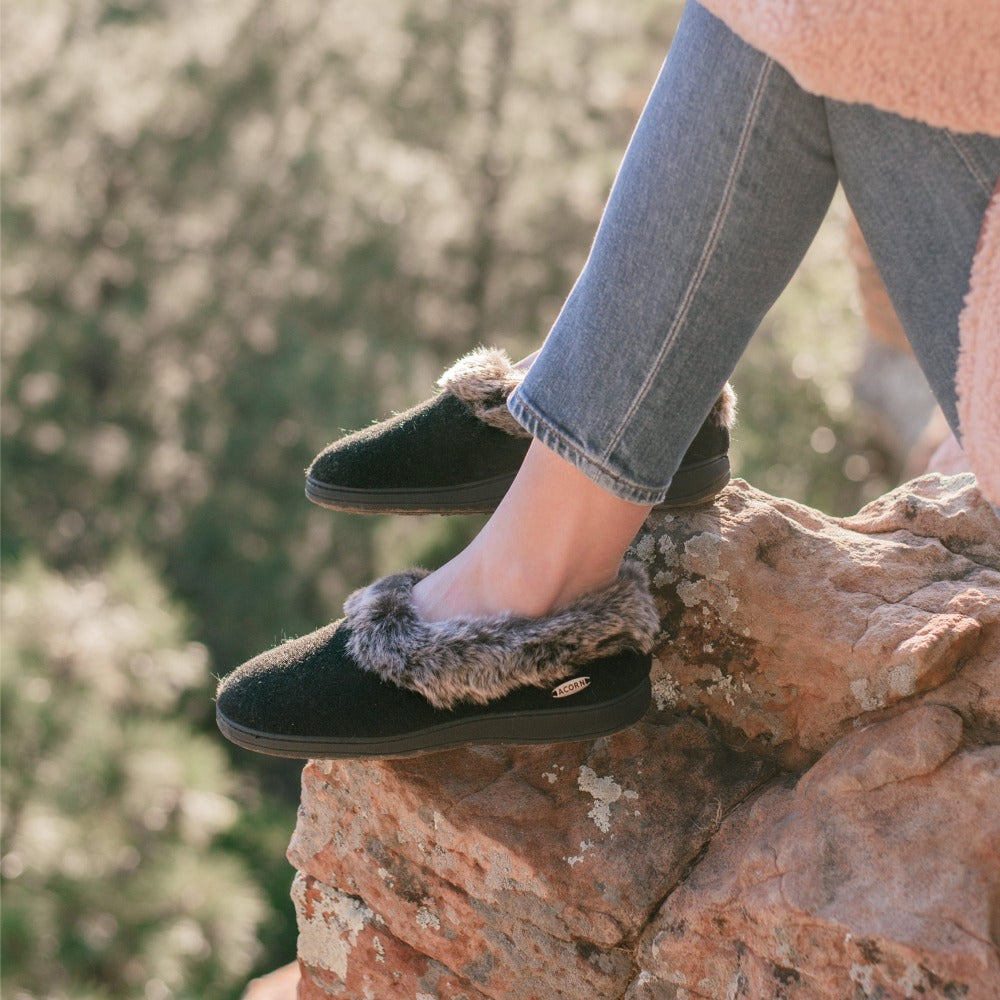 Frauen-Faux-Pelz Chinchilla Collar Slipper