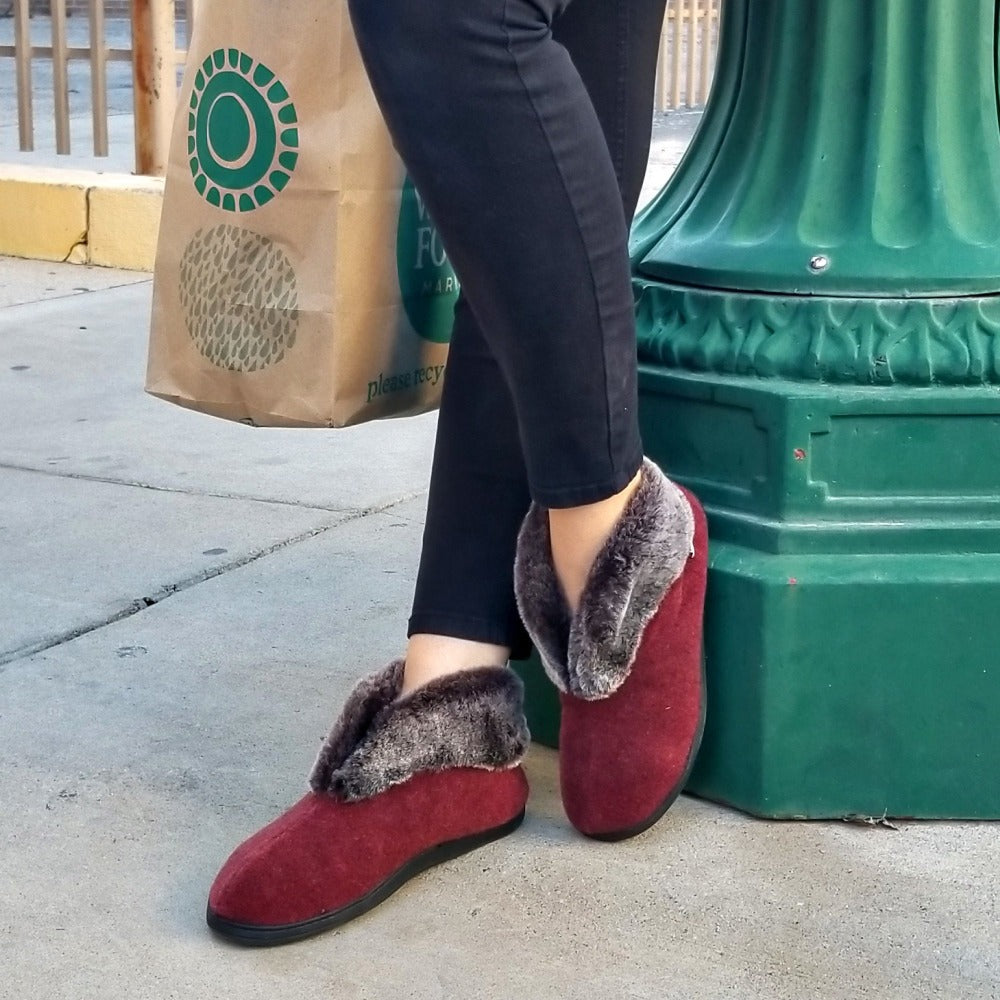 Frauen Faux Fur Chinchilla Bootie Slipper