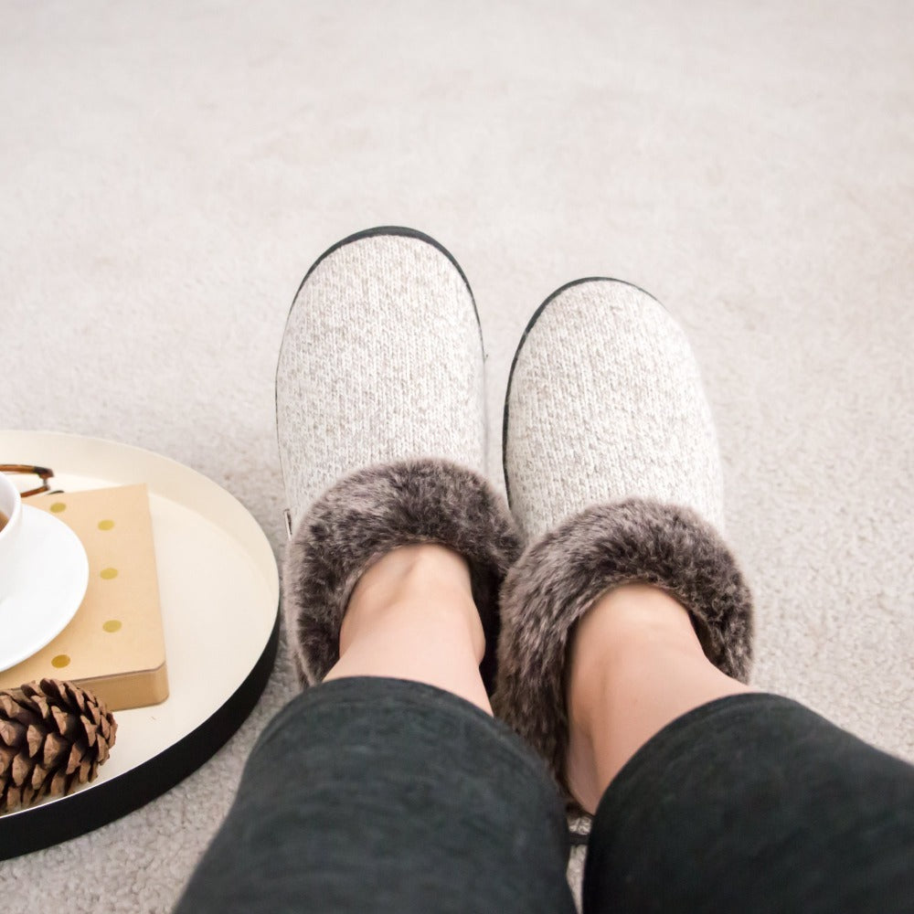 Frauen Faux Fur Chinchilla Clog